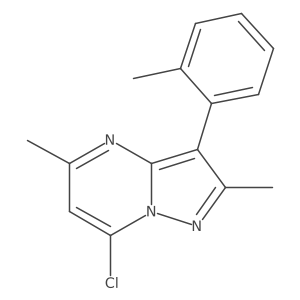 7-Chloro-2,5-dimethyl-3-(2-methylphenyl)pyrazolo[1,5-a]pyrimidine结构式