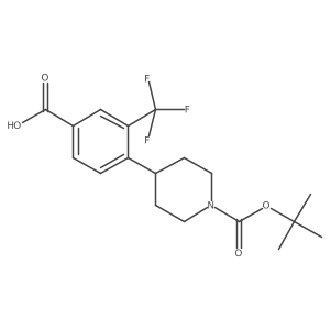 4-(4-Carboxy-2-trifluoromethyl-phenyl)-piperidine-1-carboxylic acid tert-butyl ester Structure