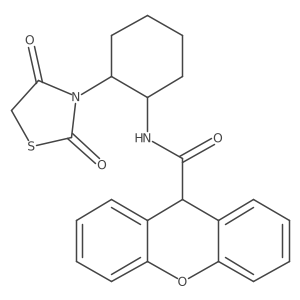 N-(2-(2,4-dioxothiazolidin-3-yl)cyclohexyl)-9H-xanthene-9-carboxamide Structure