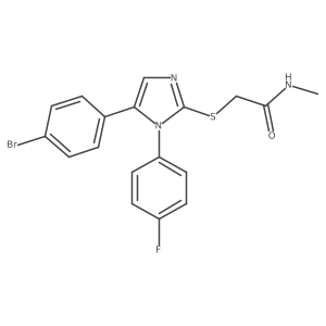 2-((5-(4-bromophenyl)-1-(4-fluorophenyl)-1H-imidazol-2-yl)thio)-N-methylacetamide Structure