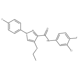 N-(3-chloro-4-fluorophenyl)-4-ethoxy-1-(4-fluorophenyl)-1H-pyrazole-3-carboxamide结构式