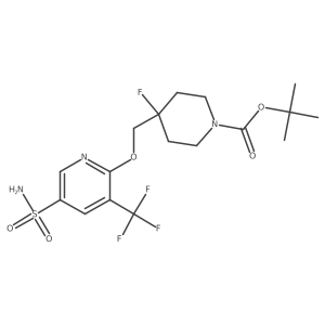Tert-butyl 4-fluoro-4-[[5-sulfamoyl-3-(trifluoromethyl)pyridin-2-yl]oxymethyl]piperidine-1-carboxylate结构式