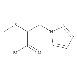2-(Methylthio)-3-(1H-pyrazol-1-yl)propanoic acid结构式