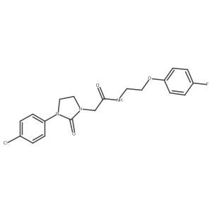 2-[3-(4-chlorophenyl)-2-oxoimidazolidin-1-yl]-N-[2-(4-fluorophenoxy)ethyl]acetamide结构式