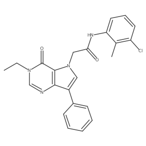 N-(3-chloro-2-methylphenyl)-2-{3-ethyl-4-oxo-7-phenyl-3H,4H,5H-pyrrolo[3,2-d]pyrimidin-5-yl}acetamide结构式