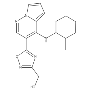 Racemic (5-(4-(2-methylcyclohexylamino)pyrrolo[1,2-b]pyridazin-3-yl)-1,2,4-oxadiazol-3-yl)methanol结构式
