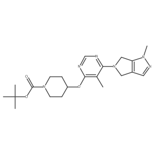 tert-Butyl 4-{[5-methyl-6-(1-methyl-4,6-dihydropyrrolo[3,4-c]pyrazol-5(1H)-yl)pyrimidin-4-yl]oxy}piperidine-1-carboxylate结构式