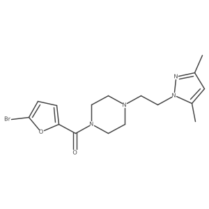 (5-bromofuran-2-yl)(4-(2-(3,5-dimethyl-1H-pyrazol-1-yl)ethyl)piperazin-1-yl)methanone Structure