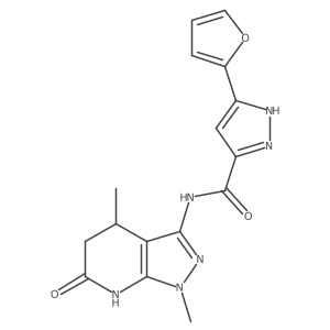 N-(1,4-dimethyl-6-oxo-4,5,6,7-tetrahydro-1H-pyrazolo[3,4-b]pyridin-3-yl)-3-(furan-2-yl)-1H-pyrazole-5-carboxamide Structure