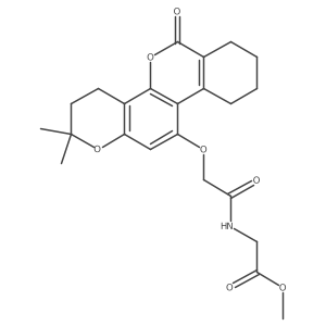methyl N-{[(2,2-dimethyl-6-oxo-3,4,7,8,9,10-hexahydro-2H,6H-benzo[c]pyrano[2,3-h]chromen-11-yl)oxy]acetyl}glycinate Structure