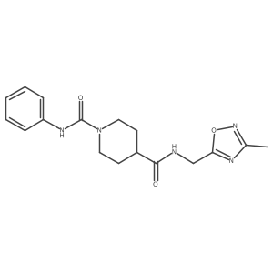 N4-((3-methyl-1,2,4-oxadiazol-5-yl)methyl)-N1-phenylpiperidine-1,4-dicarboxamide Structure