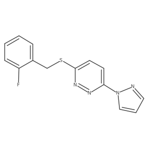 3-((2-fluorobenzyl)thio)-6-(1H-pyrazol-1-yl)pyridazine Structure