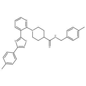 1-{3-[3-(4-methylphenyl)-1,2,4-oxadiazol-5-yl]pyridin-2-yl}-N-[(4-methylphenyl)methyl]piperidine-4-carboxamide Structure