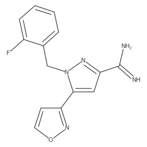 1-(2-fluorobenzyl)-5-(isoxazol-3-yl)-1H-pyrazole-3-carboximidamide Structure