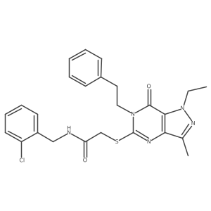 N-[(2-chlorophenyl)methyl]-2-{[1-ethyl-3-methyl-7-oxo-6-(2-phenylethyl)-1H,6H,7H-pyrazolo[4,3-d]pyrimidin-5-yl]sulfanyl}acetamide Structure