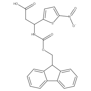 (3R)-3-({[(9H-fluoren-9-yl)methoxy]carbonyl}amino)-3-(5-nitrothiophen-2-yl)propanoic acid Structure