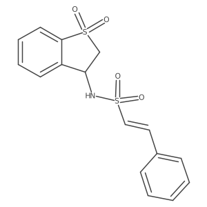 (E)-N-(1,1-Dioxo-2,3-dihydro-1-benzothiophen-3-yl)-2-phenylethenesulfonamide Structure