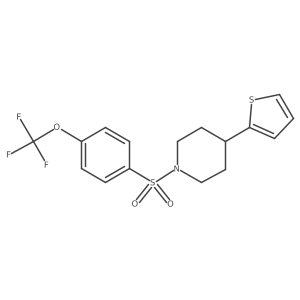 4-(Thiophen-2-yl)-1-((4-(trifluoromethoxy)phenyl)sulfonyl)piperidine Structure