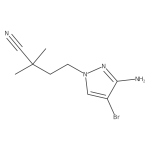 4-(3-Amino-4-bromo-1H-pyrazol-1-YL)-2,2-dimethylbutanenitrile Structure