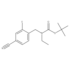 tert-butyl N-[(4-cyano-2-fluorophenyl)methyl]-N-ethylcarbamate结构式