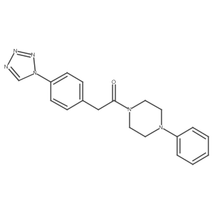1-(4-phenylpiperazin-1-yl)-2-[4-(1H-tetrazol-1-yl)phenyl]ethanone结构式
