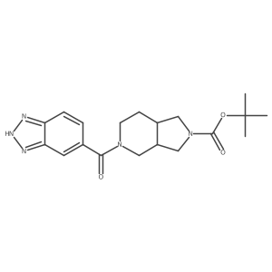 rel-1,1-Dimethylethyl (3aR,7aS)-5-(1H-benzotriazol-6-ylcarbonyl)octahydro-2H-pyrrolo[3,4-c]pyridine-2-carboxylate Structure