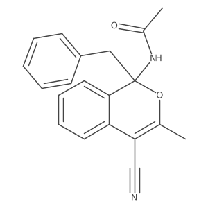 N-[4-Cyano-3-methyl-1-(phenylmethyl)-1H-2-benzopyran-1-yl]acetamide结构式