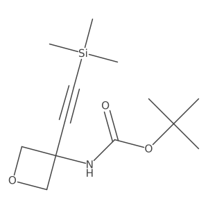 Tert-butyl (3-((trimethylsilyl)ethynyl)oxetan-3-yl)carbamate结构式
