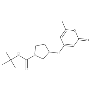 N-(tert-butyl)-3-((6-methyl-2-oxo-2H-pyran-4-yl)oxy)pyrrolidine-1-carboxamide Structure