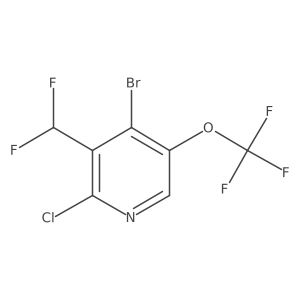 4-Bromo-2-chloro-3-(difluoromethyl)-5-(trifluoromethoxy)pyridine Structure