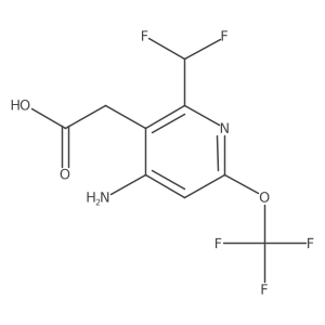 2-(4-Amino-2-(difluoromethyl)-6-(trifluoromethoxy)pyridin-3-yl)acetic acid Structure