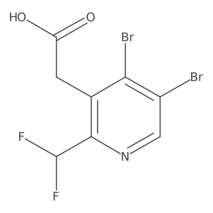 2-(4,5-Dibromo-2-(difluoromethyl)pyridin-3-yl)acetic acid Structure