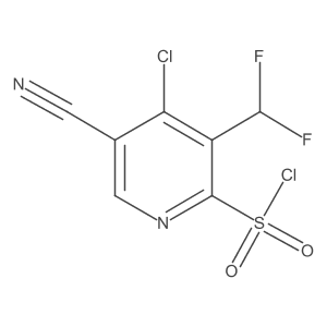 4-Chloro-5-cyano-3-(difluoromethyl)pyridine-2-sulfonyl chloride Structure