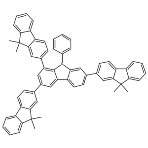 1,3,7-Tris(9,9-dimethylfluoren-2-yl)-9-phenylcarbazole结构式