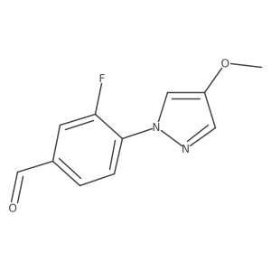 3-fluoro-4-(4-methoxy-1H-pyrazol-1-yl)benzaldehyde Structure