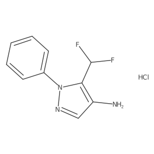 5-(difluoromethyl)-1-phenyl-1H-pyrazol-4-amine hydrochloride结构式