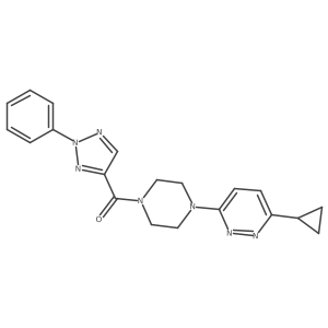 (4-(6-cyclopropylpyridazin-3-yl)piperazin-1-yl)(2-phenyl-2H-1,2,3-triazol-4-yl)methanone Structure