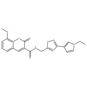 N-((3-(1-ethyl-1H-pyrazol-4-yl)-1,2,4-oxadiazol-5-yl)methyl)-8-methoxy-2-oxo-2H-chromene-3-carboxamide Structure
