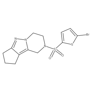 2-((5-bromothiophen-2-yl)sulfonyl)-2,3,4,7,8,9-hexahydro-1H-cyclopenta[3,4]pyrazolo[1,5-a]pyrazine结构式