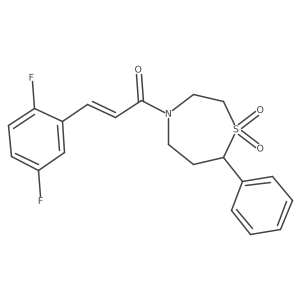 (E)-3-(2,5-difluorophenyl)-1-(1,1-dioxido-7-phenyl-1,4-thiazepan-4-yl)prop-2-en-1-one Structure