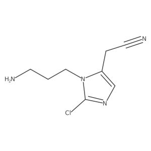 2-[1-(3-Aminopropyl)-2-chloro-1H-imidazol-5-yl]acetonitrile结构式