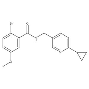 2-bromo-N-[(6-cyclopropylpyridin-3-yl)methyl]-5-methoxybenzamide结构式