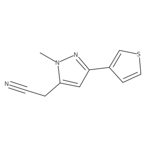 2-(1-methyl-3-(thiophen-3-yl)-1H-pyrazol-5-yl)acetonitrile结构式