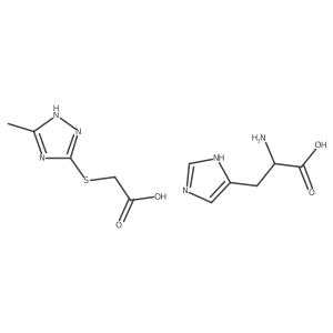 (2S)-2-Amino-3-(1H-imidazol-5-yl)propanoic acid;2-[(5-methyl-1H-1,2,4-triazol-3-yl)sulfanyl]acetic acid结构式