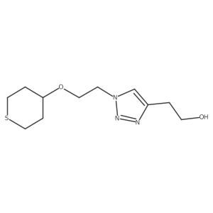 2-{1-[2-(thian-4-yloxy)ethyl]-1H-1,2,3-triazol-4-yl}ethan-1-ol结构式
