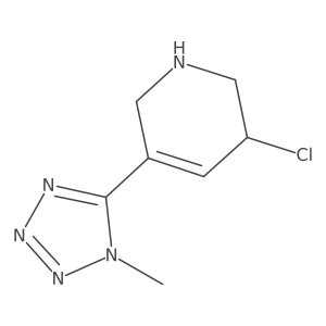 3-chloro-5-(1-methyl-1H-1,2,3,4-tetrazol-5-yl)-1,2,3,6-tetrahydropyridine结构式