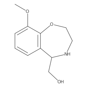 (9-Methoxy-2,3,4,5-tetrahydro-1,4-benzoxazepin-5-yl)methanol Structure