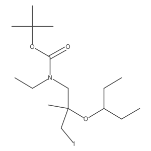 tert-butyl N-ethyl-N-[3-iodo-2-methyl-2-(pentan-3-yloxy)propyl]carbamate Structure