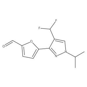 5-[4-(difluoromethyl)-1-(propan-2-yl)-1H-pyrazol-3-yl]furan-2-carbaldehyde结构式