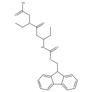 2-[(3R)-N-ethyl-3-({[(9H-fluoren-9-yl)methoxy]carbonyl}amino)pentanamido]acetic acid结构式